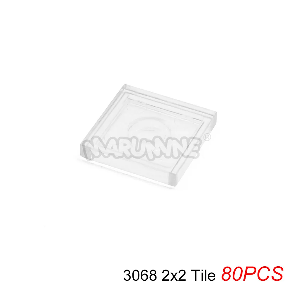 MARUMINE Transparente MOC Bausteine Ziegelteile Fliesenplatten Zubehör Kompatibel mit 98138 3070 3069 3023 3024 2431
