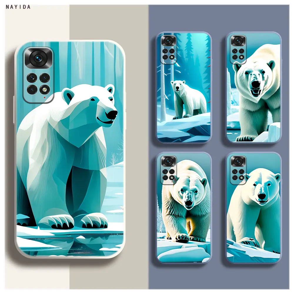 Soft Silicone Phone Case For Xiaomi Redmi Note 12 11 12S Pro Plus 12c 11a 4G 5G Original Cover polar bear