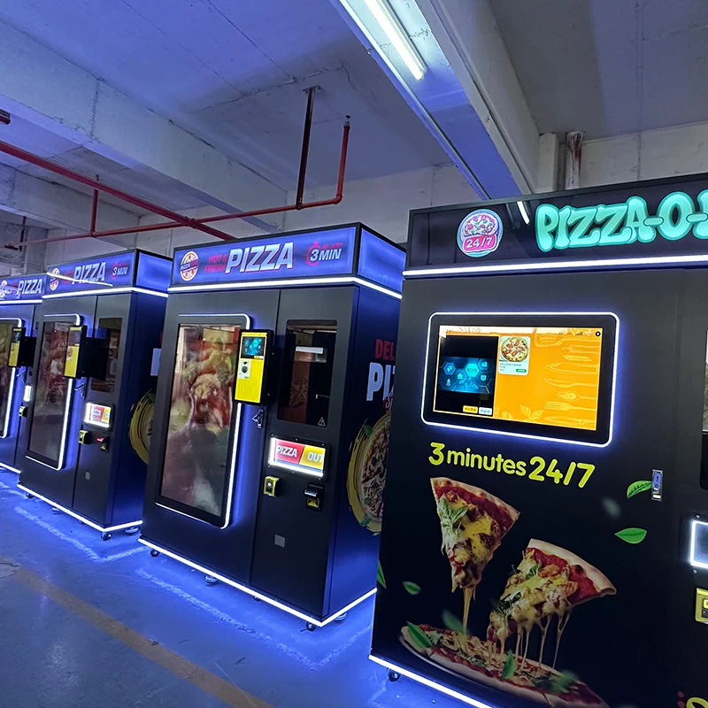 Customized Smart Pizza Vending Machine Automatic Heating Robot Kiosk Touchscreen Display Multiple Payment Options Remote