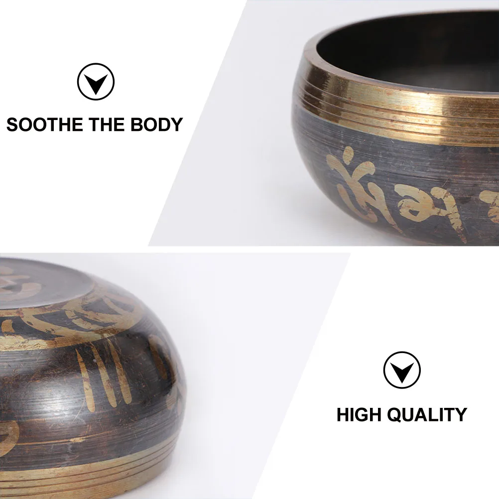 

Music Bowl Tibetan Suond Holder with Mallet Vocalize Yoga Singing Coffee Meditation Woman