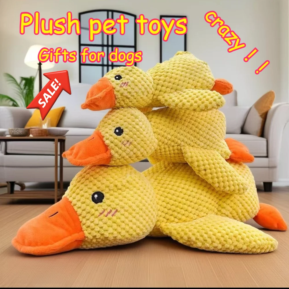 1/3 pièces choses pour chiens chiens accessoires fournitures pour chiens canard apaisant grinçant en peluche jouet de luxe aide au sommeil Durable chiot compagnon animal de compagnie