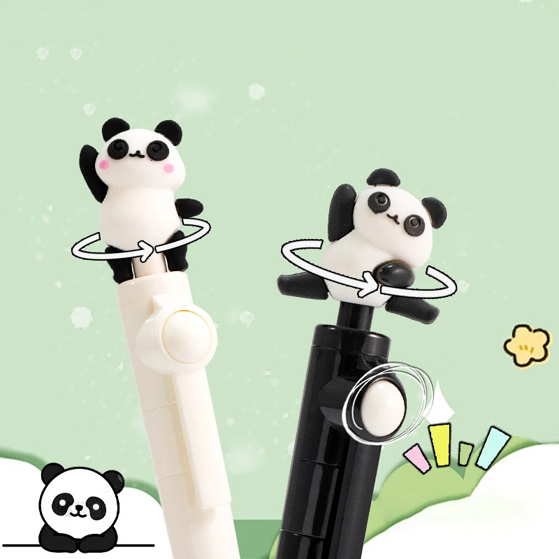 Kawaii Panda Ballpoint Pen Creative Rotatable Gel Pens Cute Writing Tools School Office Supplies Student Stationery Gifts