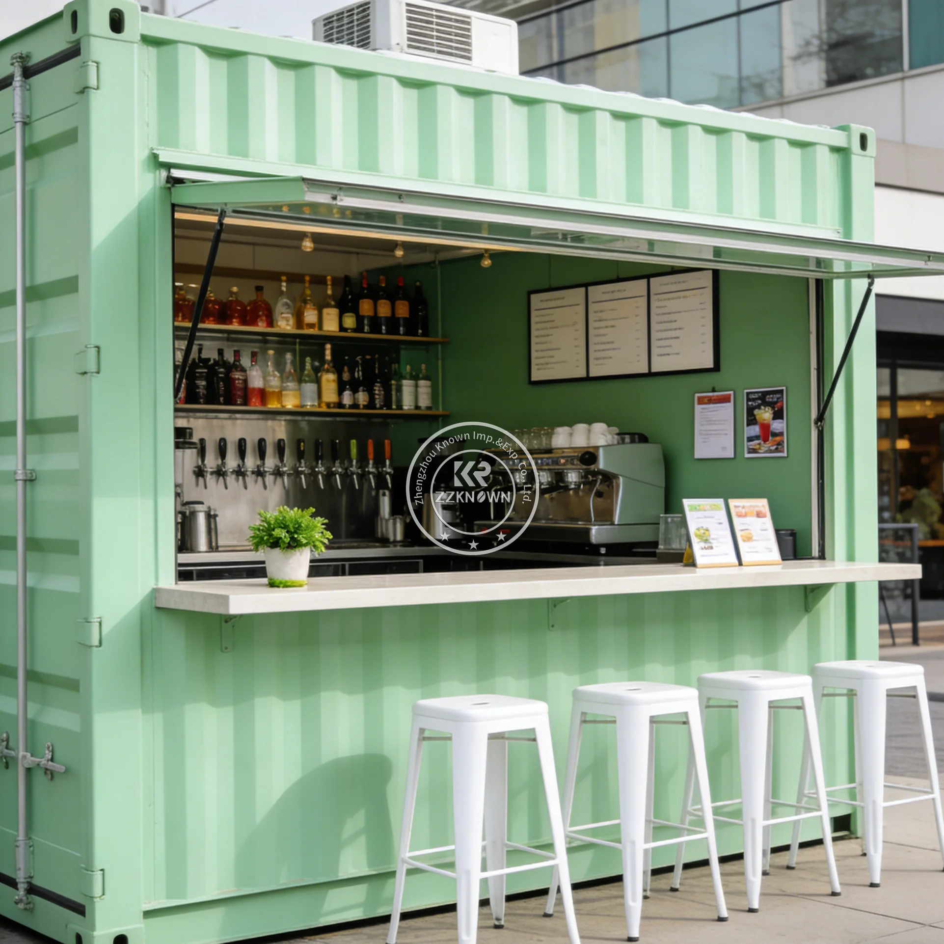 

CE Certified Luxury Mobile Container Cafe Container Bar Outdoor Use Drink Bar With Kitchen Equipment