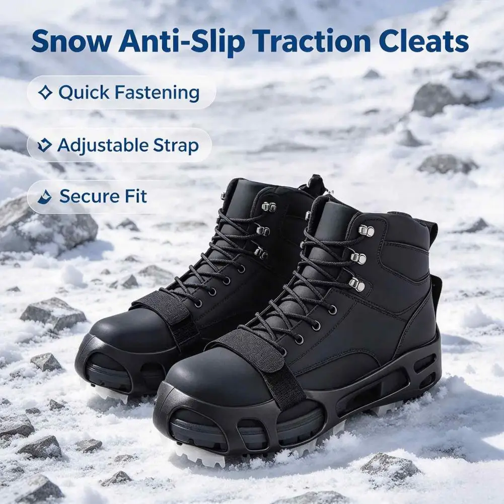 Adjustable Straps for Ice Cleats Nylon Straps for Snow Traction Cleats Adjustable Nylon Straps with Metal Buckles Hook for Ice