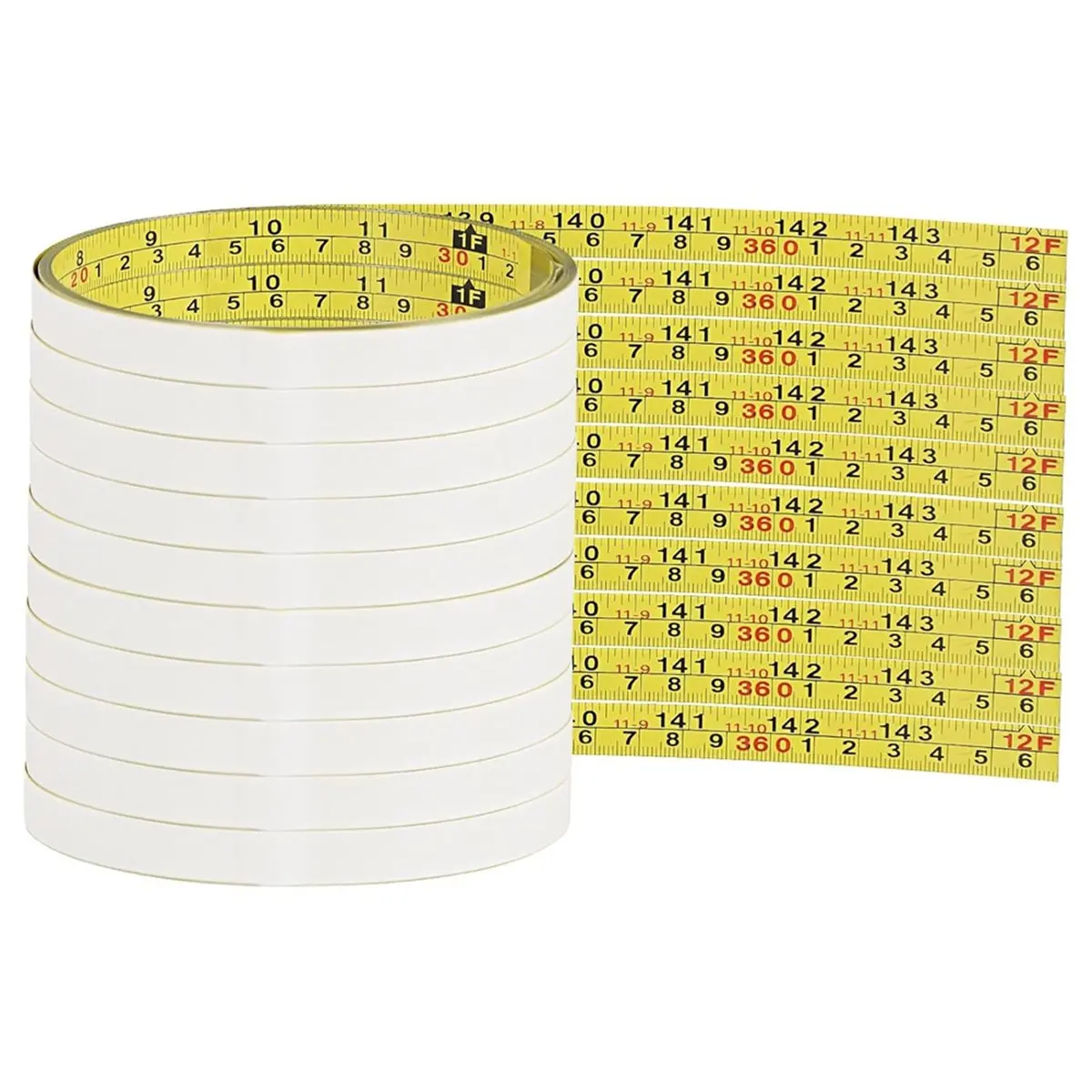 AA77 NEW  10 Packs Self Adhesive Measuring Tape Adhesive Tape Measure Stick on Tape Measure (12 Ft,Yellow)