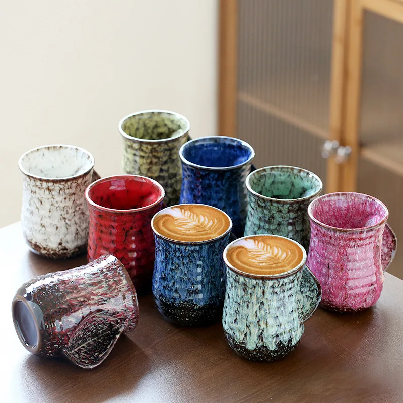Ceramic Kiln Turned Coffee Creative Hand Warming Tea Restaurant Large Water Breakfast Milk Cup Large Capacity Cup