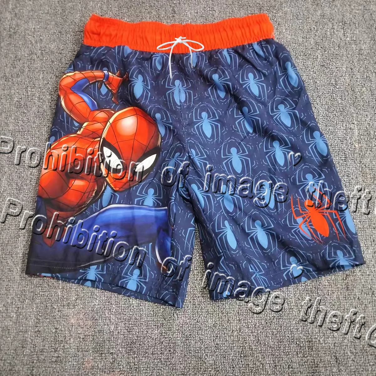 

Сетчатые шорты с оранжевыми краями и синим лицом «Человек-паук» Спортивные повседневные шорты «пять четвертей» Шорты для взрослых и детей с 3D принтом