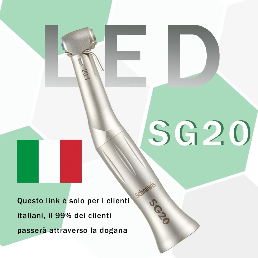 SG20 contraangulo Dental Low Speed Handpiece 20:1 Reduction Implant Surgery Contra Angle Handpiece Air Turbine