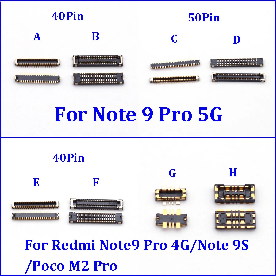 5pcs Usb Charging Lcd Display Screen FPC Connector Plug for Xiaomi Redmi Note 9 Pro 9S Hongmi Note9S Note9 4G 5G Poco M2 40Pin