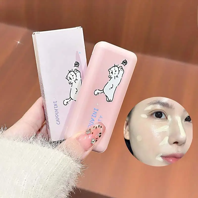 3 colori giocoso gatto correttore crema texture idratante per coprire segni di acne e occhiaie illumina cosmetici facciali opachi