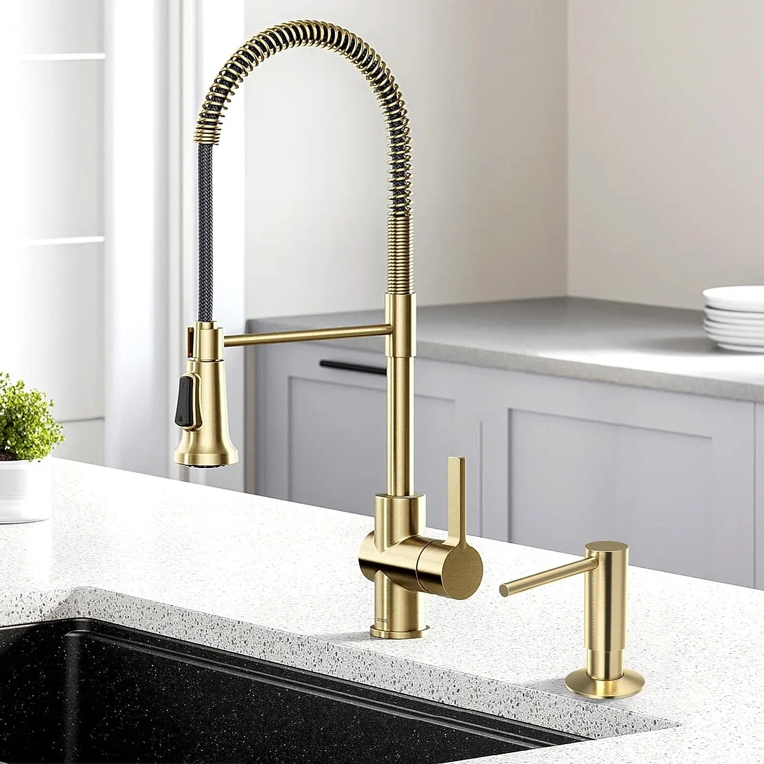 Brushed Gold Sink Soap Dispenser Kit - 47