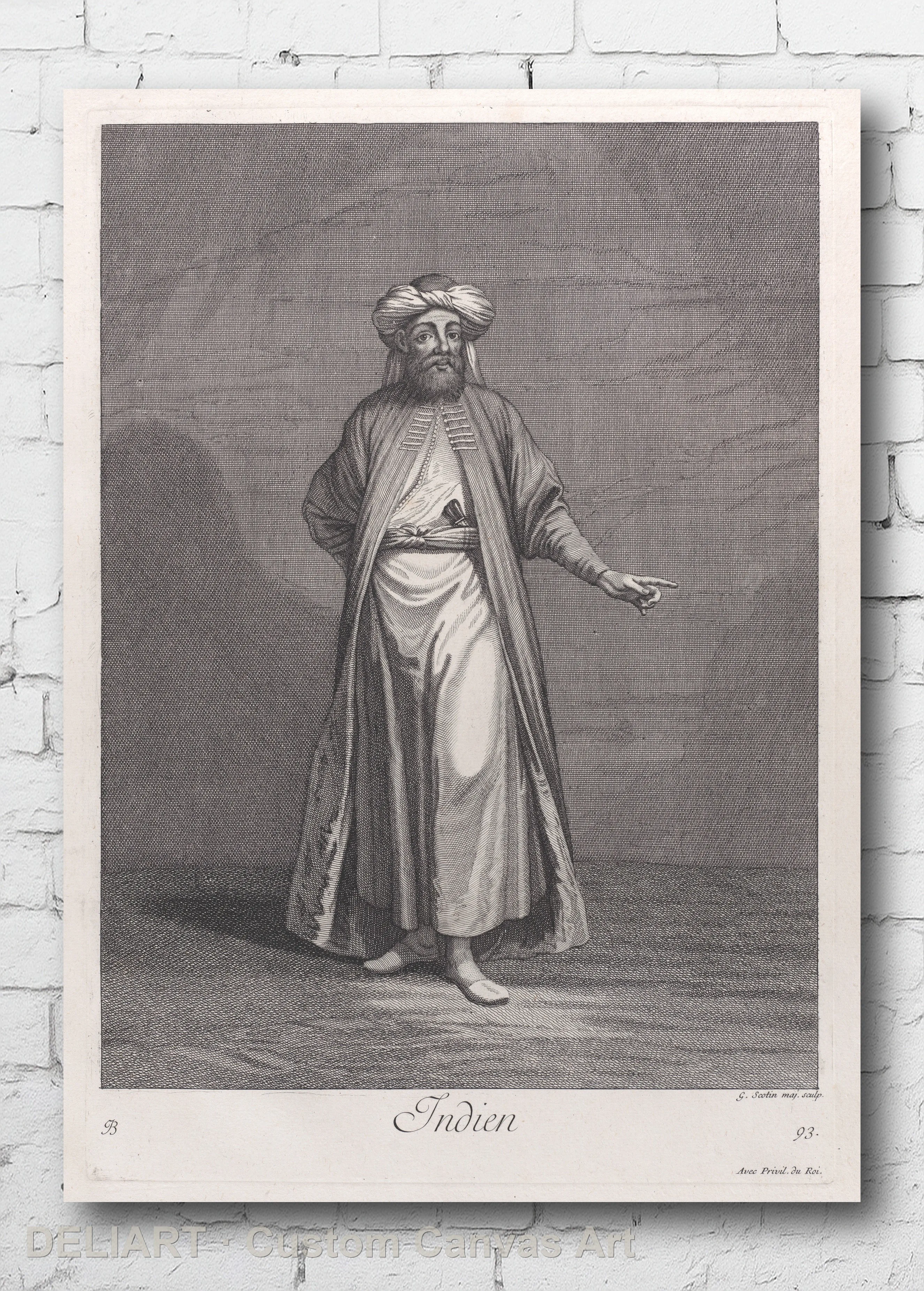Ottoman Vintage Costume Art by Jean Baptiste Vanmour - Travel Canvas Wall Art Poster Print Vintage Home Decor Unframed