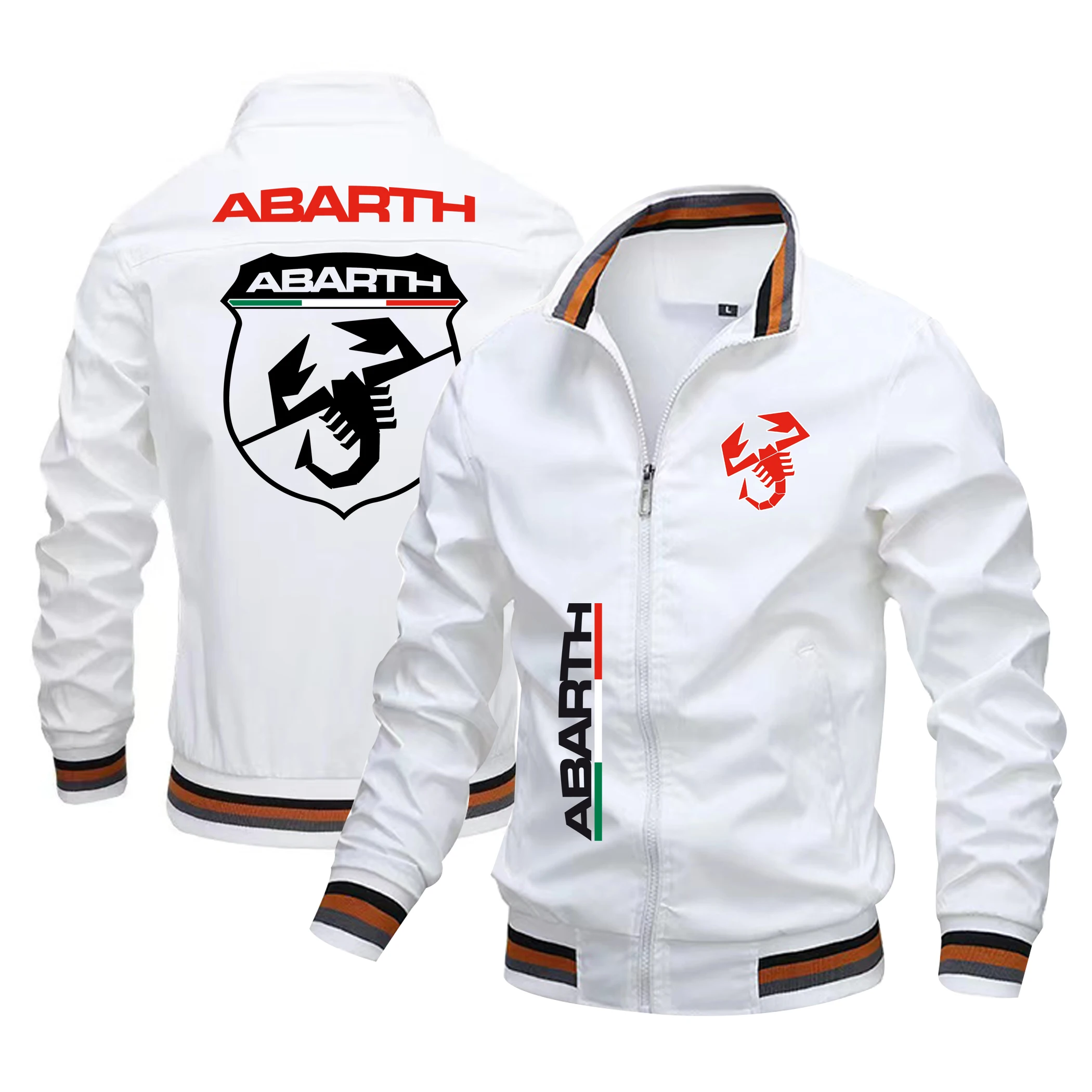 Nouvelle Mode Baseball Abarth Car Print Motorcycle Jacket Men Lomatéritive Jacket Ladies Oversize Bomber Pilot Jacket Thin S-4XL