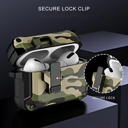 Funda protectora dura para auriculares para Airpods Pro Airpods 3 Airpods Pro 2, funda protectora de camuflaje para auriculares