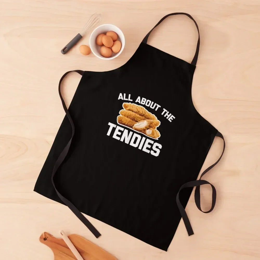 All About The Tendies Cute Chicken Tenders Food Apron Trim Cloth Things For The Kitchen Apron