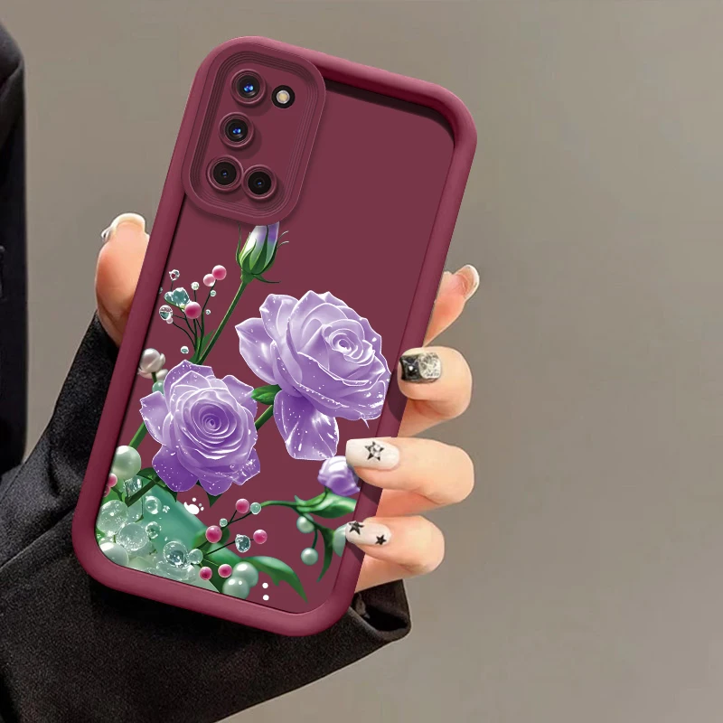 구글 픽셀 9 프로 XL 핑크 로즈 플라워 패턴 커버 픽셀 9 8A 7A 7 8 프로용 충격 방지 무광 실리콘 케이스