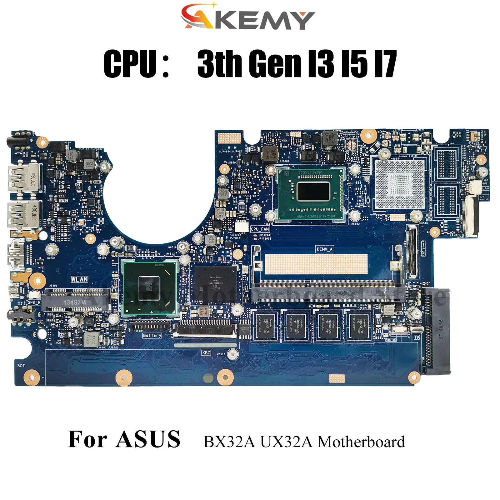 

UX32A Материнская плата для ноутбука ASUS ZenBook UX32A BX32A UX32A Материнская плата для ноутбука с процессором I3 I5 I7 100% тестирование ОК быстрая доставка stk