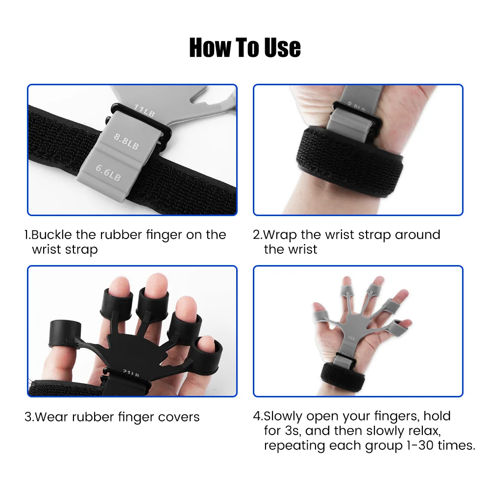 2pcs Hand Trainer Hand Grip Finger Power Forearm Exerciser Strength Muscle Workout Gripper Fitness Gym Rehabilitation Exercise