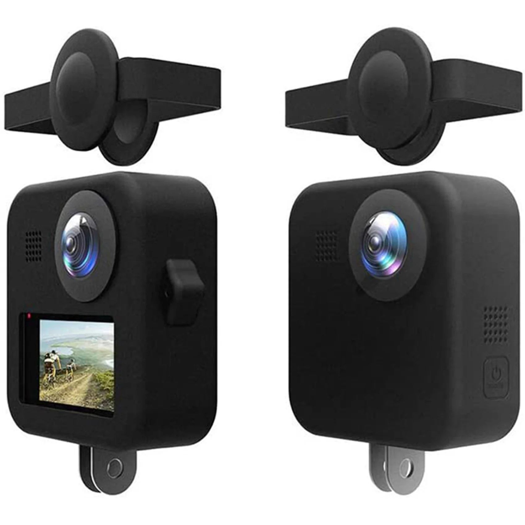 Efficient 2X Silicone Case For Gopro MAX Dual Lens Caps Case Cover Protective Case For Gopro MAX Action Camera Accessories