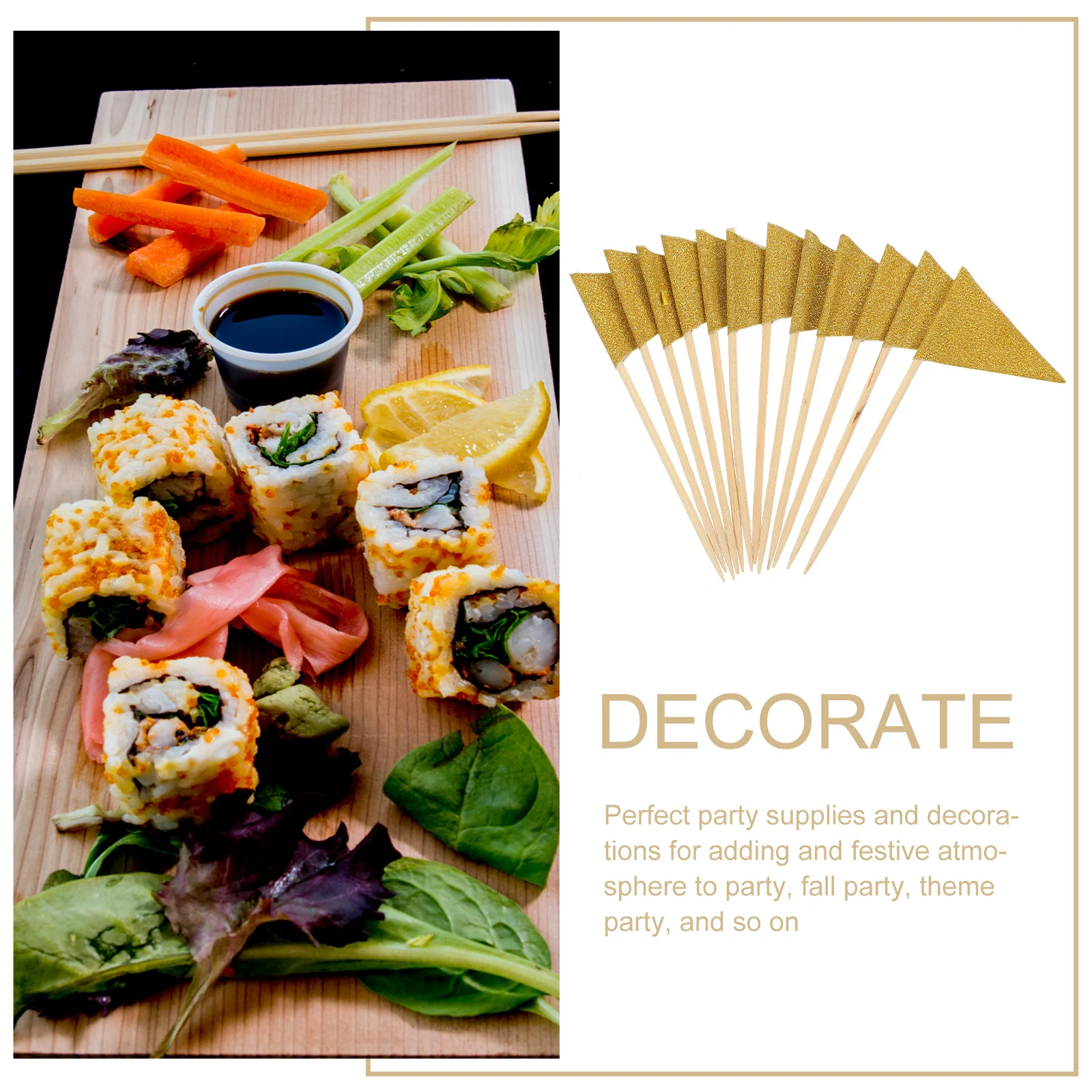

12Pcs Cocktail Toppers Fruit Picks Decorative Food Flag Picks for Cake Cupcake Party Appetizer Dessert Decor Supplies