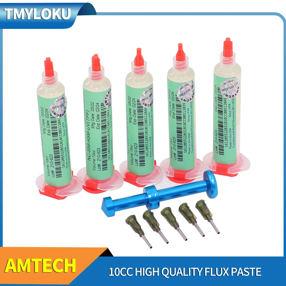 100% original Solder Flux Paste AMTECH 559 10cc NC-559-ASM-UV（TPF） Flux paste lead-free solder paste solder flux + Needles Weldi