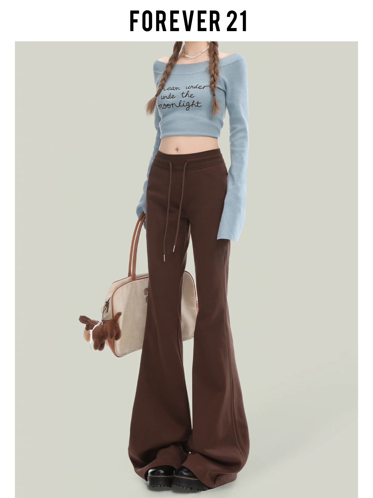 Yoga-Hose mit niedriger Taille für Damen, lässig, Bell Bot Forever 2, amerikanisches SLE, schlichtes Design, hohe Taille, Hose für Damen