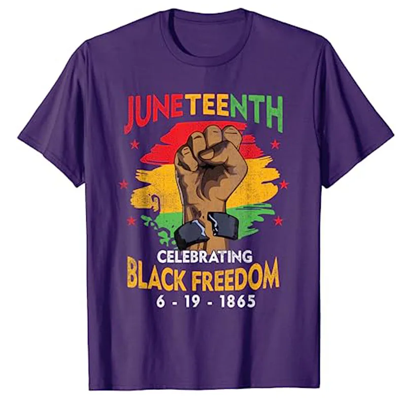 Juneteenth T-Shirt Women Juneteenth Shirts African American Tee Black Freedom Day Pride Graphic Outfits Cotton Short Sleeve Tops