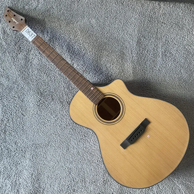 D637  Breedlove Electric&Acoustic Guitar All Solid Body with Shadow Pickups Spruce+Mahogany Unfinished for DIY Goes with Parts