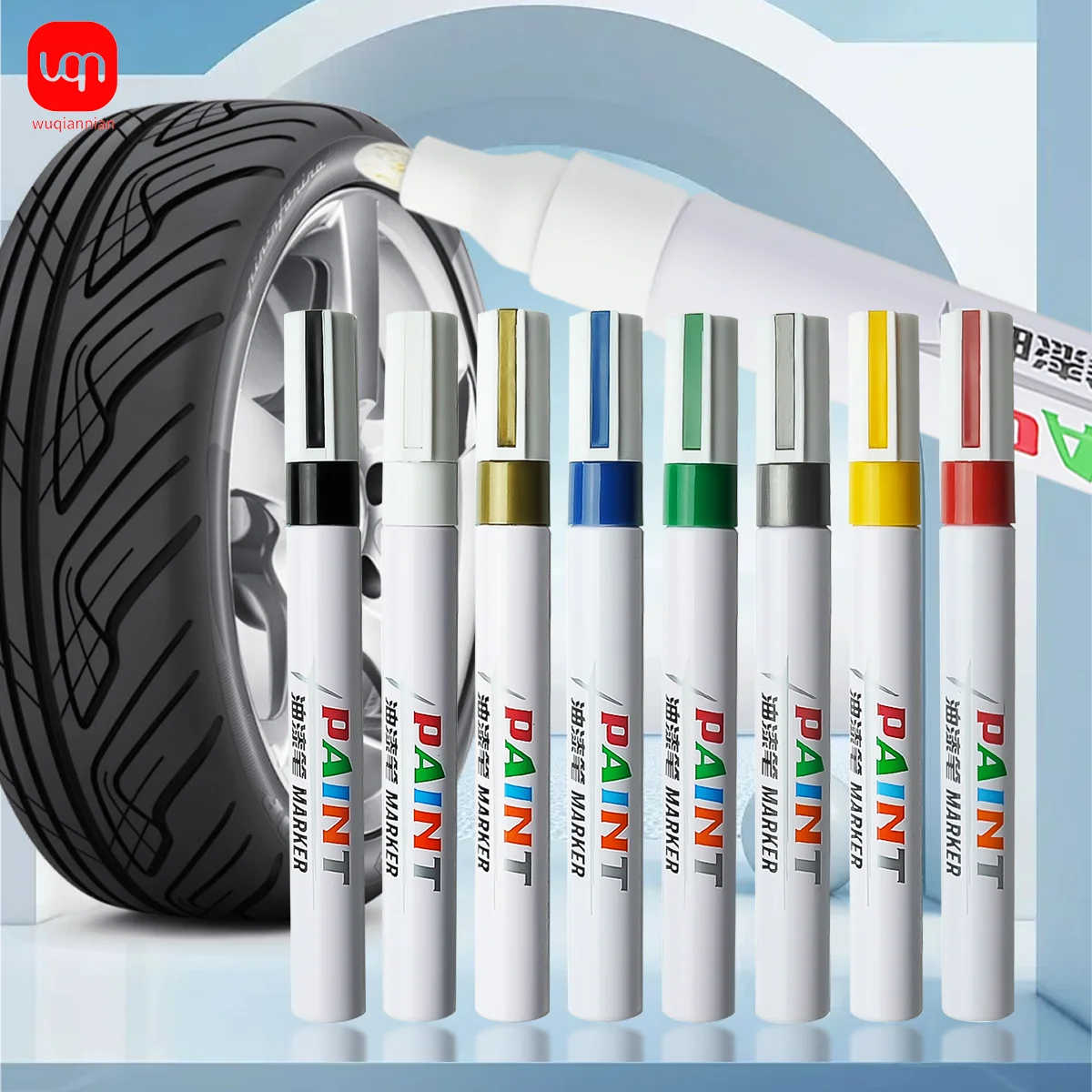 

WQN-3pcs Multi-Color Waterproof Rubber Permanent Paint Marker Pen, Eco-Friendly Tire Paint Highlight Pen For Car Tire Treading