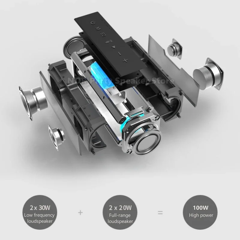 SODLK 100 واط عميق باس مقاوم للماء المحمولة في الهواء الطلق الصوت المنزل سطح المكتب سمّاعات بلوتوث مستوى السينما تأثير صوت غير مدمر