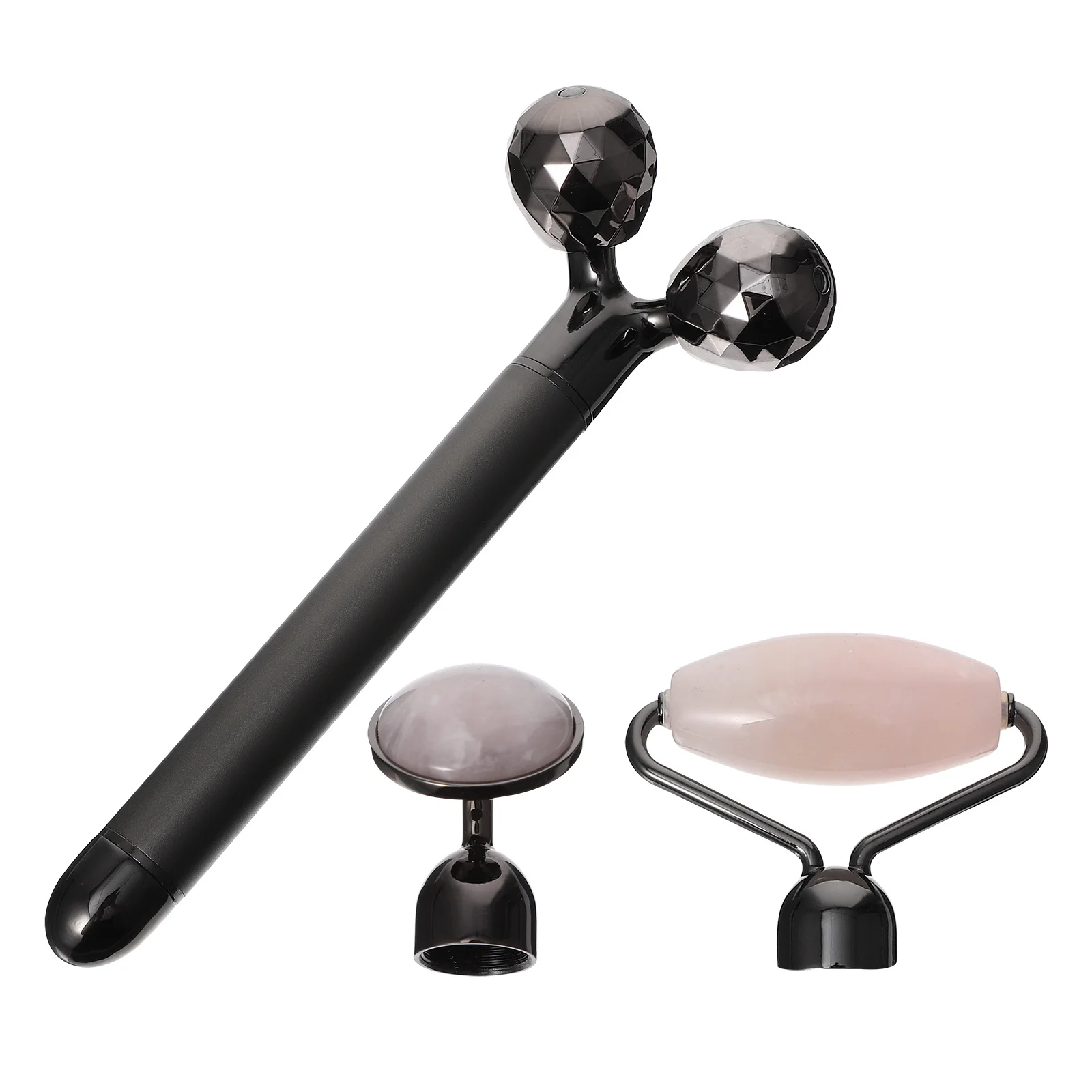 1 set Jade Gezicht Roller 3-In-1 Facial Massager Voor Anti-Aging Verminderen Rimpels Ogen Donkere kringen Elektrische Massage Stok