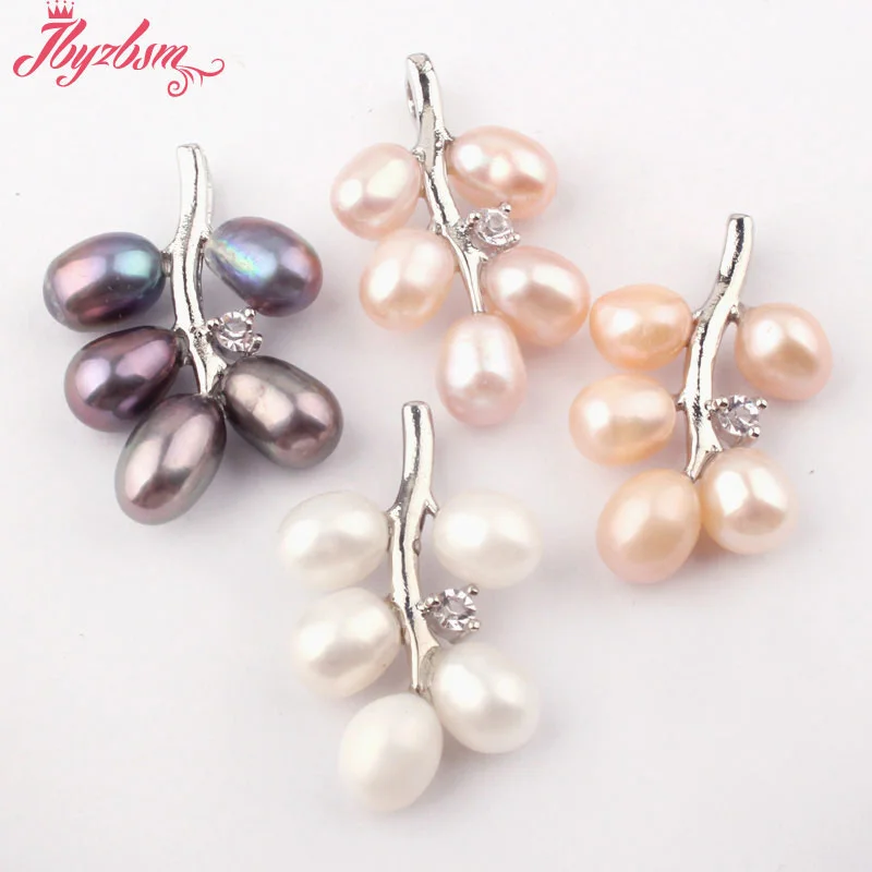 6x8mm Black White Pink  Freshwater Pearl Necklace Charm Exquisite Pendant 28mm Jewelry for Women Wedding Party Anniversary