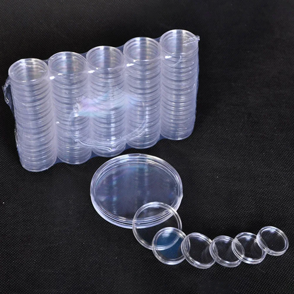 38/50mm Holder Transparent Protection Box Case Coin Capsules Storage Collecting Container Boxes Plastic For Coin Coins 10pcs