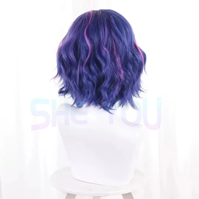 Lady Nagant Cosplay Wig Anime  Season 6 Lady Nagant 40cm Blue Purple Colour Mixture Halloween Role Play +Wig Cap