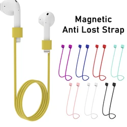 70cm Silicone Strap Magnetic Anti-Lost Rope Bluetooth TWS Earphone Anti Lost Strap for Airpods 1/2/3 Gen Lenovo Earbuds Cord
