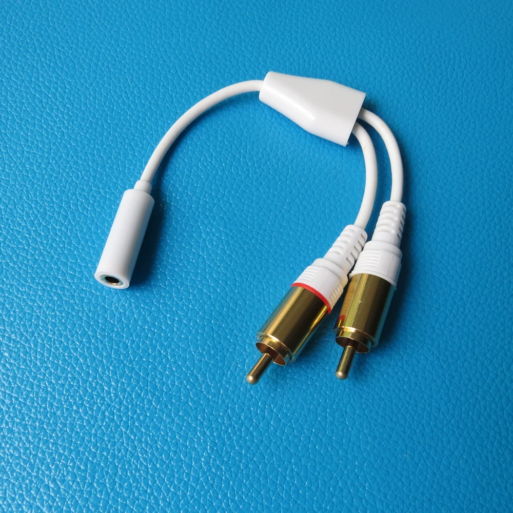 18CM 3.5mm Female to 2RCA Male Stereo Audio Cable Gold Plated for TV,Smartphones, MP3, Tablets, Speakers,Home Theater