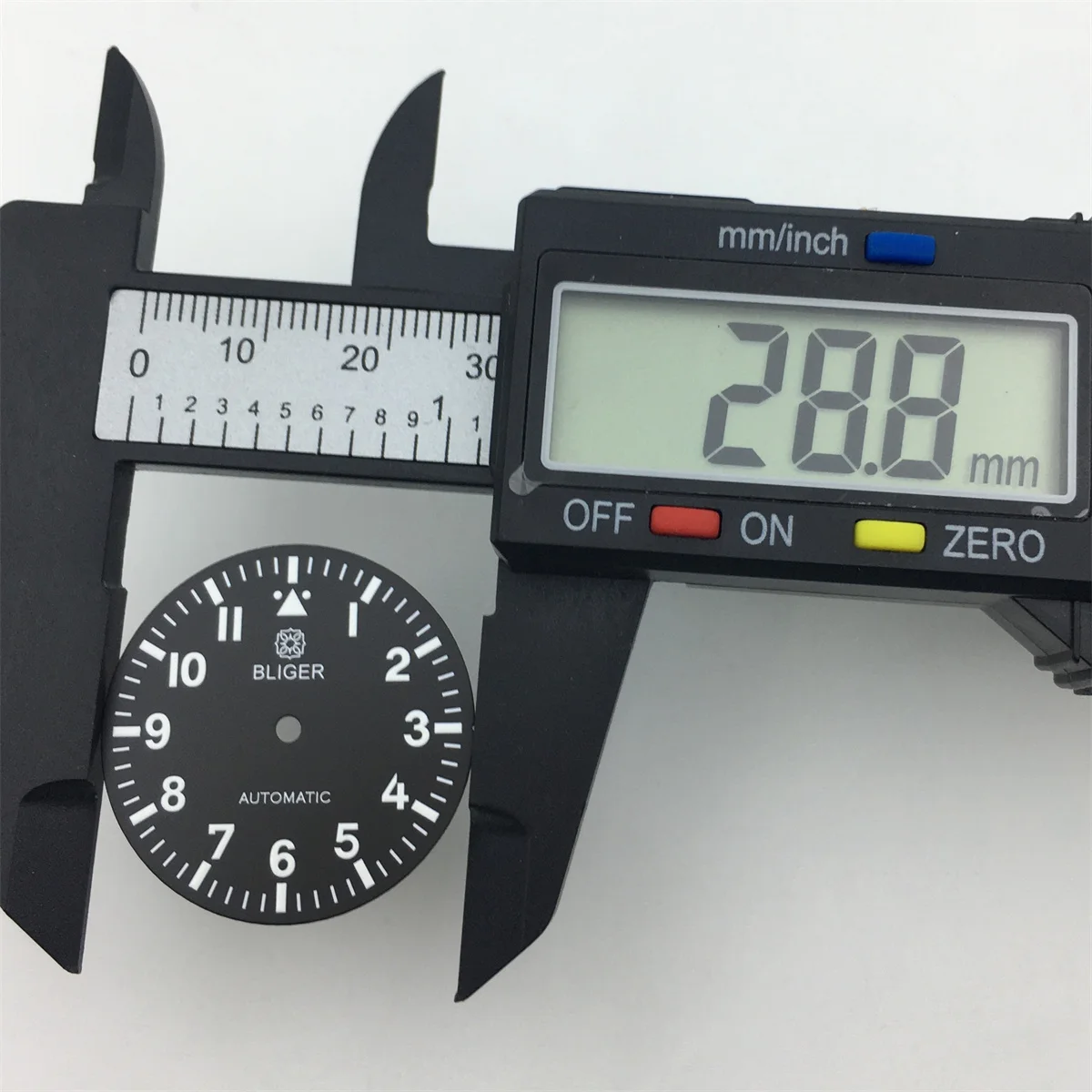 BLIGER-esfera luminosa con movimiento NH35, NH36, PT5000, ETA2824, 2836, Miyota8215, DG2813, 3804, 29mm, negro, azul, verde, blanco