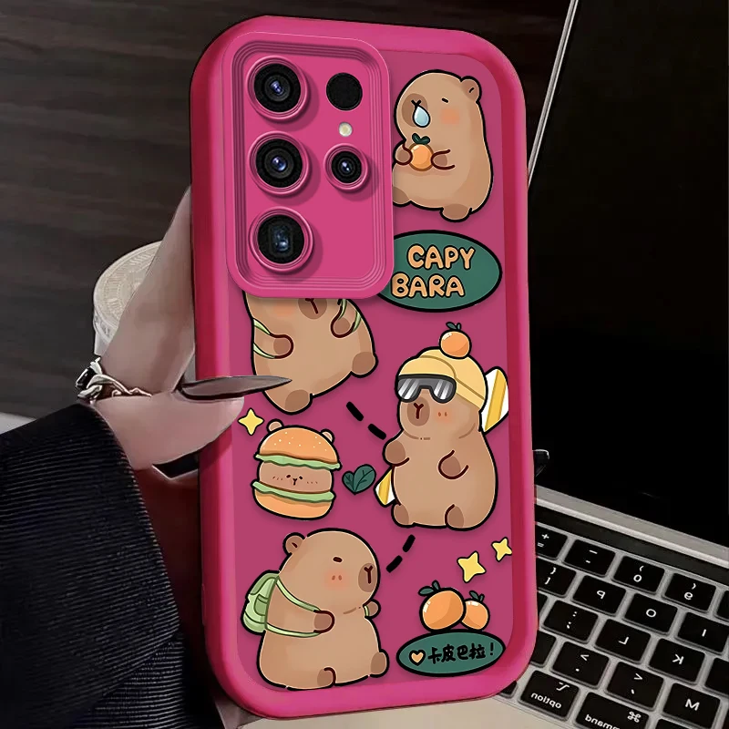 كول كابيبارا لينة قضية الهاتف لسامسونج غالاكسي S24 S25 S23 الترا S22 S21 زائد FE A36 A56 A26 A16 A06 A15 A25 A35 A55 5G غطاء #5