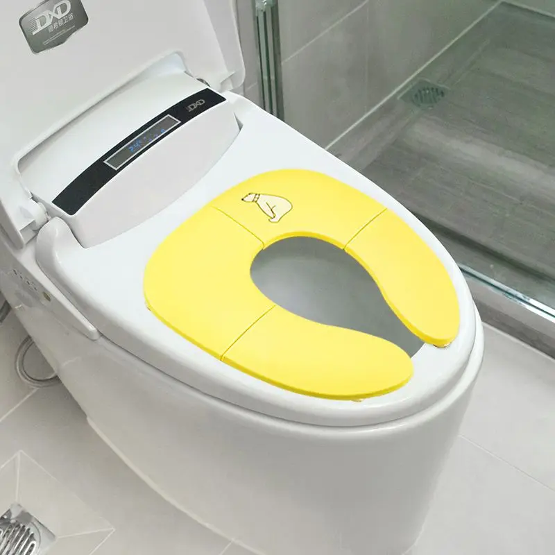 vvocci For Fits Round Folding Travel Potty Toilets Seat Portable Travel Oval Tourist On A Toilet Seat Non-Slip Suction Cups
