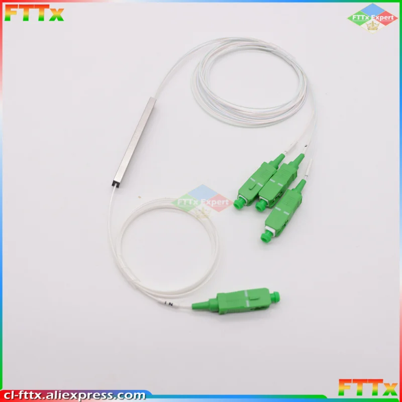 Ftth fibra óptica plc divisor, 1x3 sc/apc sm, g657a1 pvc 1m, 5 a 10pcs