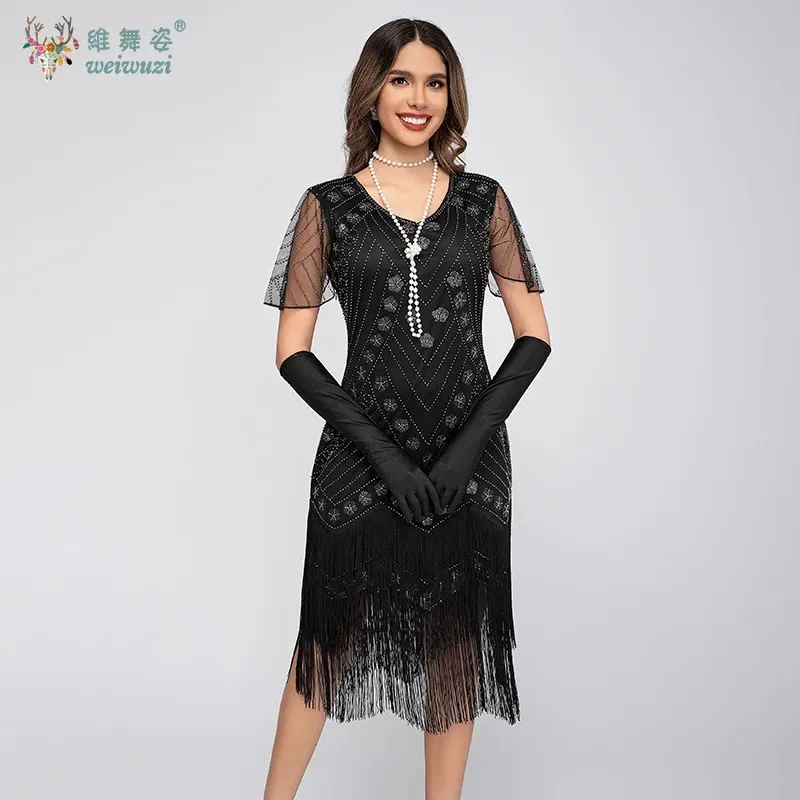 2025 новейший стиль, ретро, Гэтсби, бальное вечернее платье с кисточками, блестящие бусины ручной работы, вышивка, цветочный узор, бальное вечернее платье