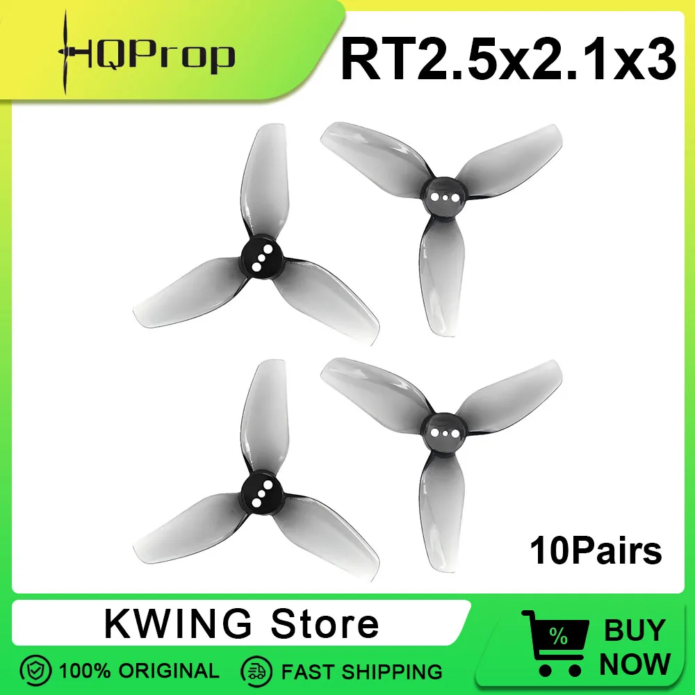 10 / 2 Pair HQProp RT2.5X2.1X3 2.5inch 3-blade Propeller 2/1.5/2mm Shaft Hole CCW CW Blades for FPV RC Racing Drone Spare Parts