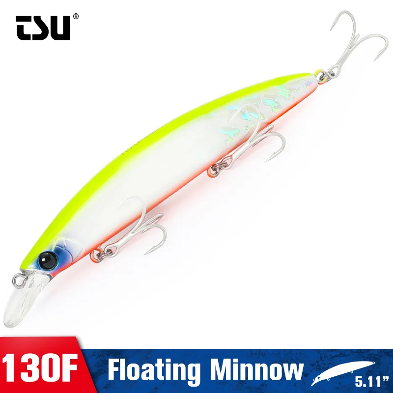 TSURINOYA 130mm 23g Floating Minnow DW111 TWINKLE 130F Long Casting Sea Fishing Lure Flounder Sea Bass Offshore Large Hard Bait