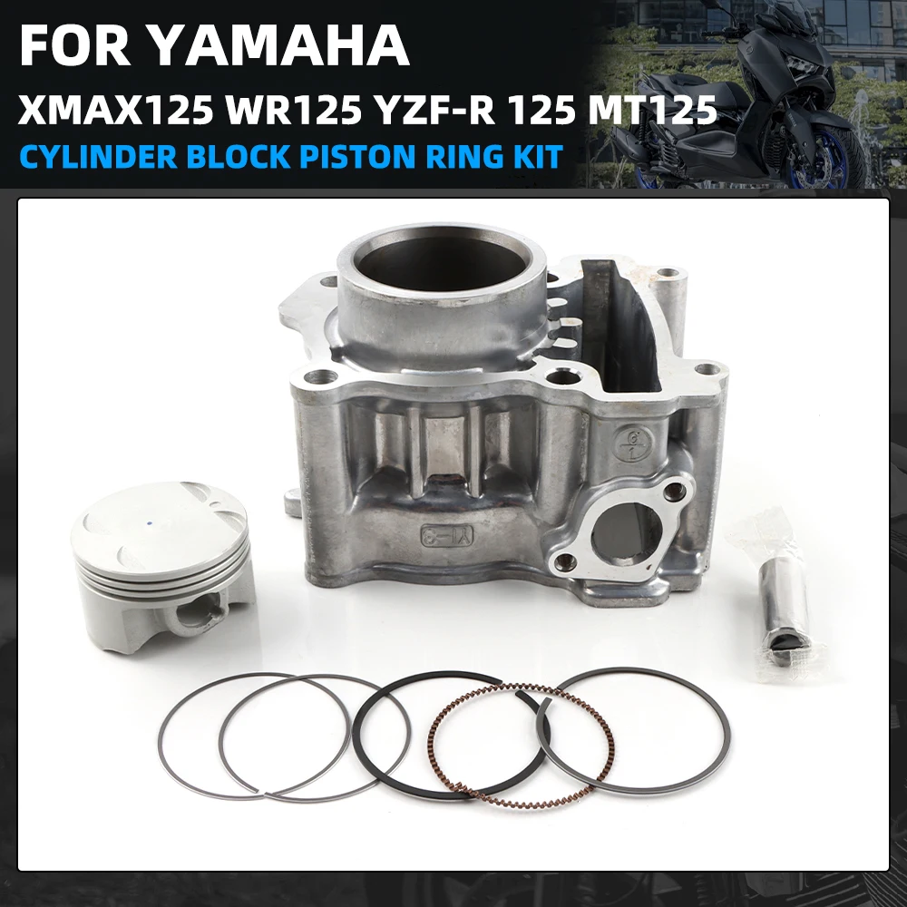 52mm Cylinder Barrel Piston Kit For Yamaha X-MAX X Max 125 WR125 YZF-R 125 MT125