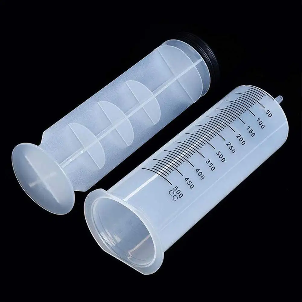 Needle Barrel Oil Pump Syringes Reusable Pump Measuring 1m Tube Pet Feeding Big Syringe Liquid Enema Glue Filling 150ml-500ml