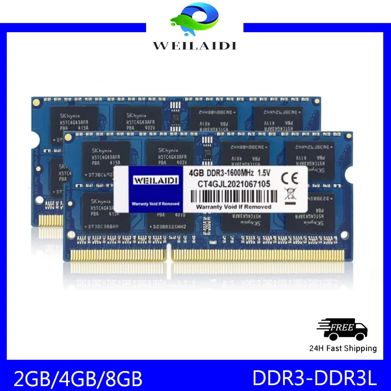 DDR3แรม4GB 8GB 1066 1333 1600MHz SODIMM DDR3L หน่วยความจำ PC3L-12800s 204Pin 1.35V/1.5V CL11 Non-ECC Unbuffered สำหรับโน้ตบุ๊คแล็ปท็อป