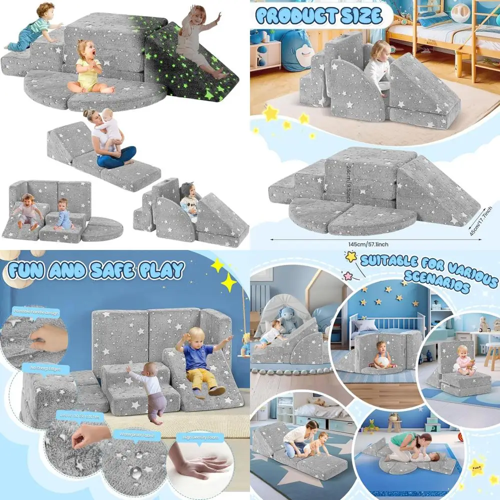 

Soft Foam Climbing Blocks for 1-3 Year Olds, Safe Indoor Toddler Play, Ideal for Baby Gym and Exploration