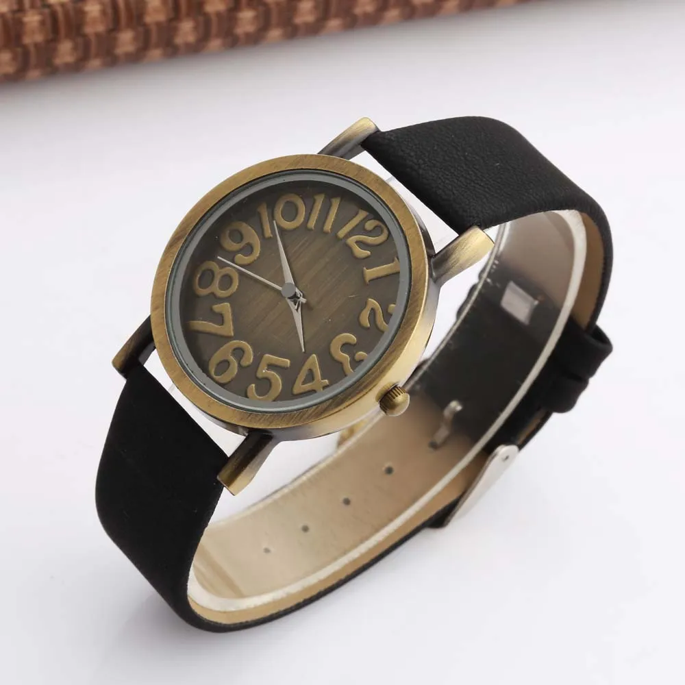 Womage moda marka zegarek kobiety w stylu Vintage brąz zegarki skórzane paski kwarcowe zegarki damskie Relogio Feminino reloj mujer