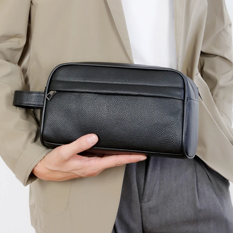 Pochette de jour en cuir PU souple pour hommes, sac à main d'affaires, porte-cartes masculin durable, sac à main de haute qualité, étui à la mode