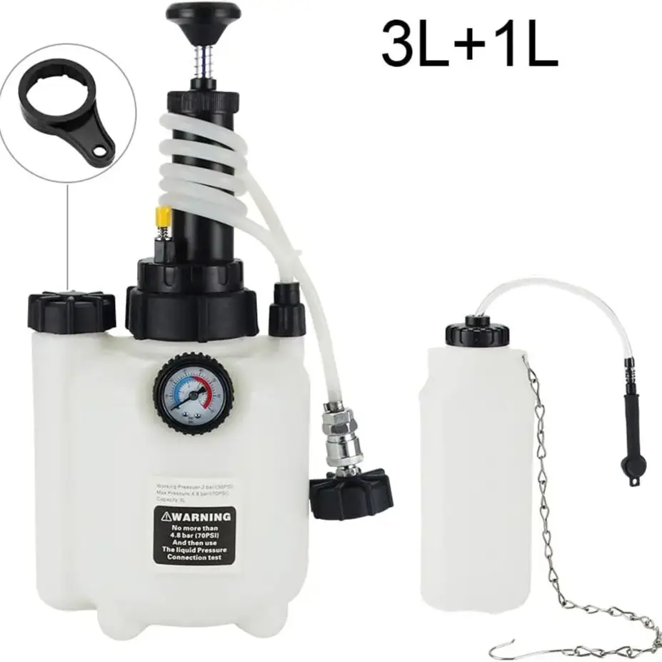 Pot à huile de frein manuel 3L, outils de remplacement, purgeur de frein automobile, grande capacité, changeur d'huile hydraulique pour purge de frein